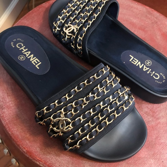 CHANEL Shoes - Authentic Chanel chain slides